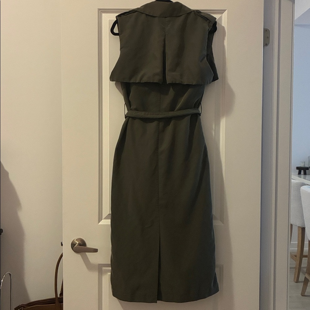 BCBGMaxAzria Size S Paloma Sleeveless Trench Dress - Army Green - Picture 3 of 6